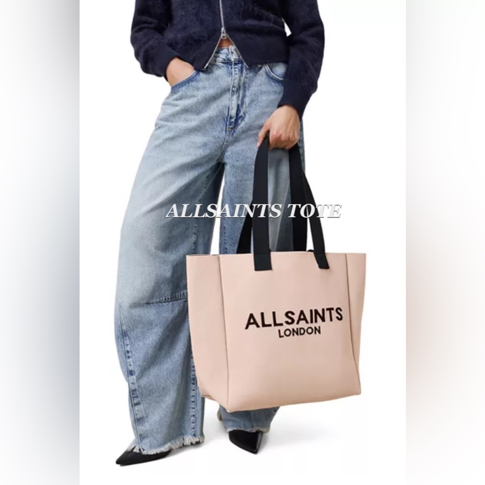 ALLSAINTS IZZY LARGE LOGO KNITTED TOTE BAG - Picture 1 of 16